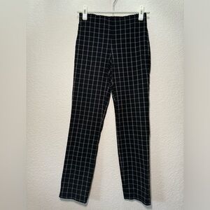 ELLE Skinny Ankle Black and White Plaid Pant Tailored Fit